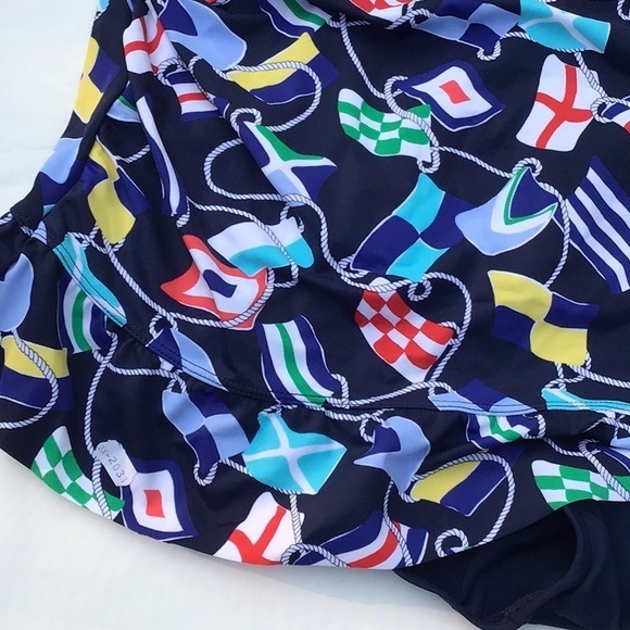 Crown & Ivy multicolored  sea rope swimwear. Cross back. Sailor‎ / style size 3x - Picture 3 of 12